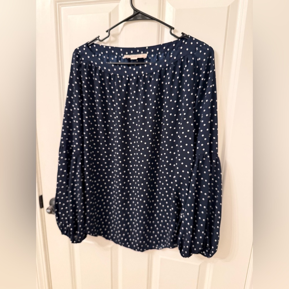 Navy Polka Dot Women's Top
